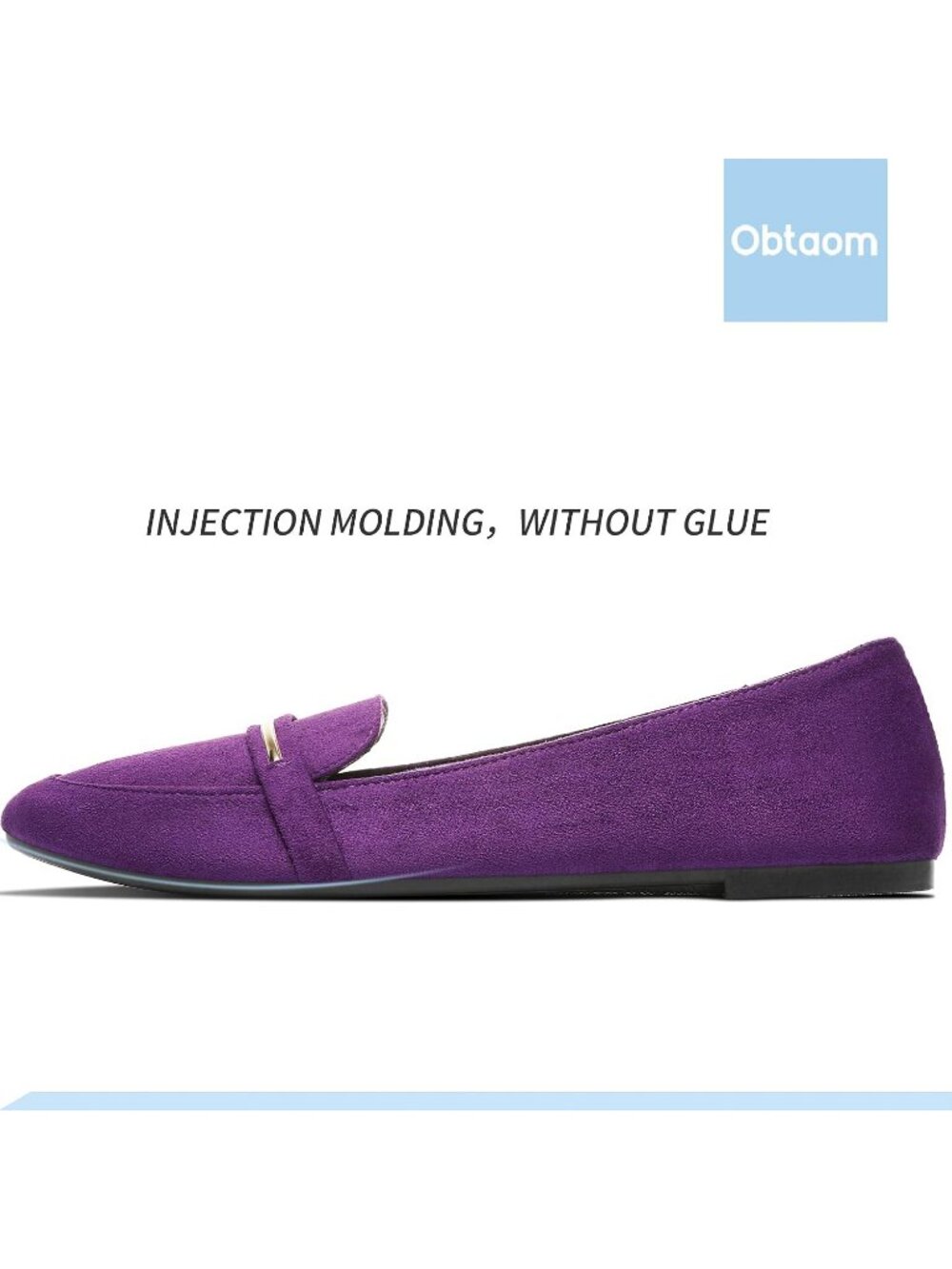 Women's Purple Faux Suede Pointy Toe Flat Comfortable Penny Loafer Slip On Shoes - Picture 3 of 6